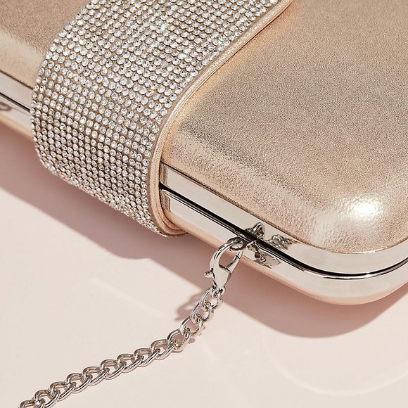 Crystal Closure Metallic Minaudiere - Picture 3 of 6